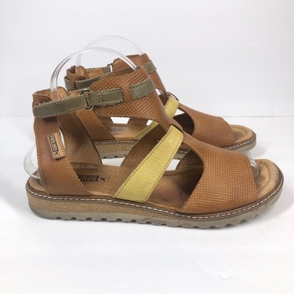 Pikolinos Alcudia Cut Out Leather Sandals Ankle Straps 38 - Picture 2 of 12
